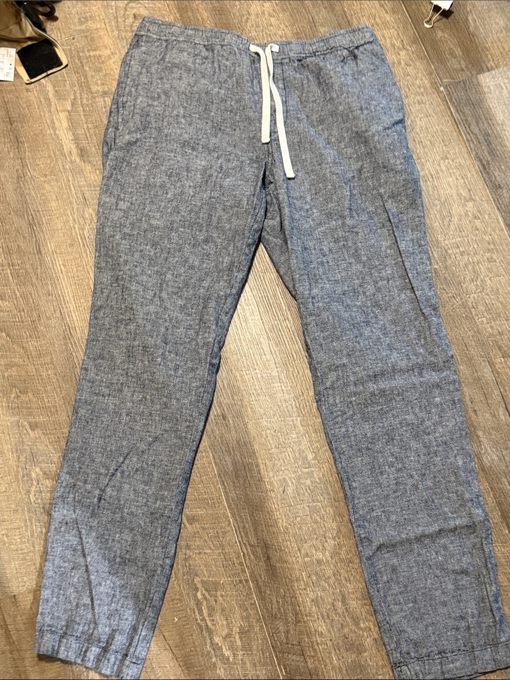 J. Crew Factory Men's Chambray Drawstring Pants - Light Blue